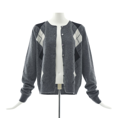 soft ソフト／アーガイル カーディガン（charcoal gray）｜Cardigan