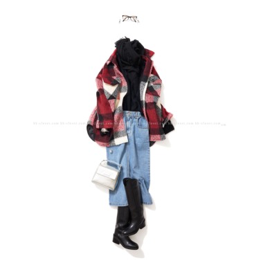 KJケージェイ /チェックシャツジャケット（red x black)｜Outer｜Kyoko