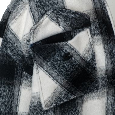 KJケージェイ /チェックシャツジャケット（white x black