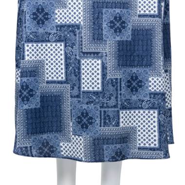 KJケージェイ／スクエアディッシュ柄ロングスカート（NAVY）｜Skirt