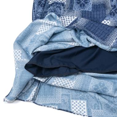 KJケージェイ／スクエアディッシュ柄ロングスカート（NAVY）｜Skirt
