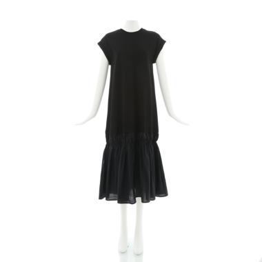 ブラックバックツイストロングワンピース LIEU ルゥ／バックツイストデザイン ワンピース（black)｜Onepiece