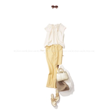 MG エムジー / ギャザーネックブラウス（IVORY）｜Tops｜Kyoko