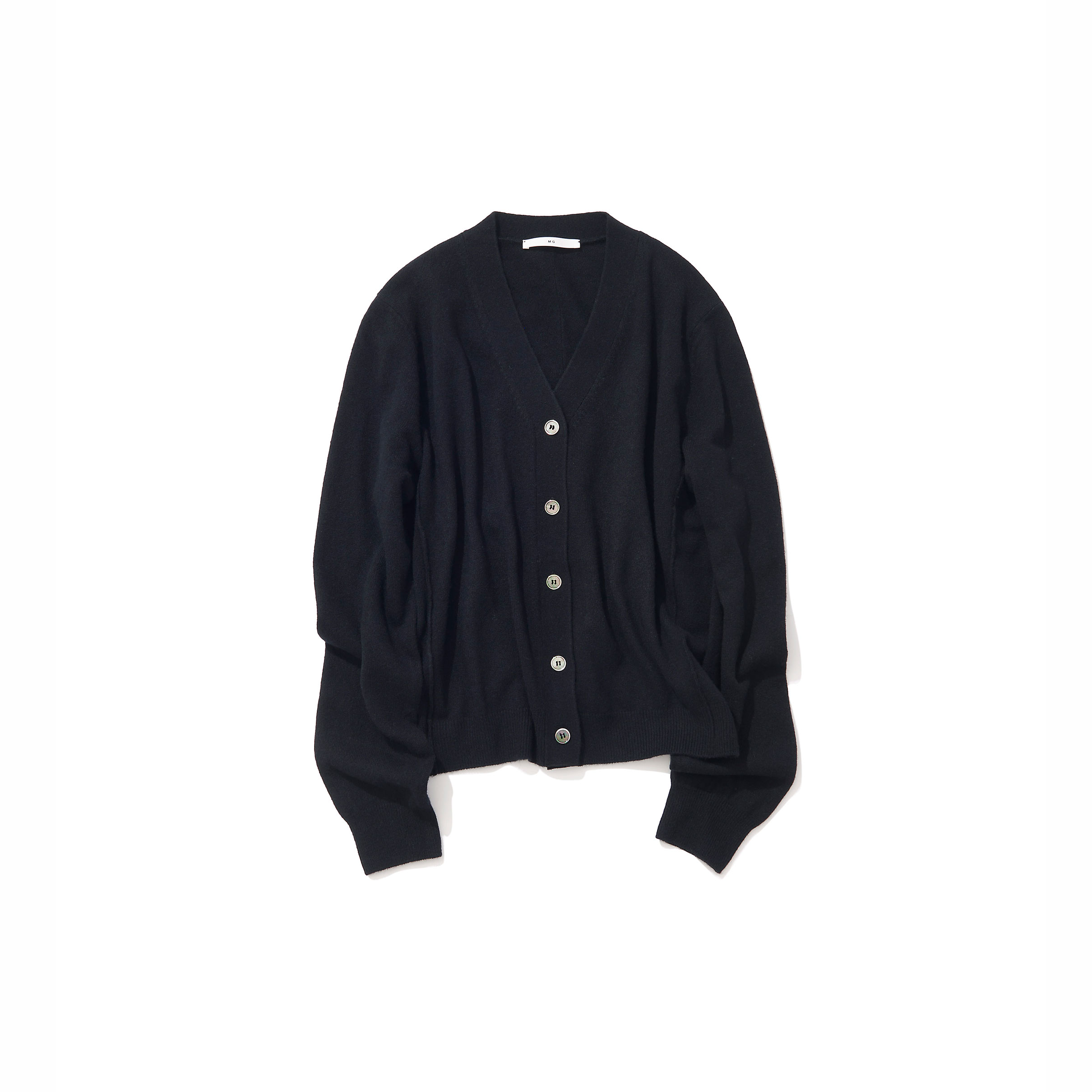 MG エムジー／カシミヤ混Vネックカーディガン（black)｜Cardigan