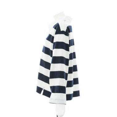 LIEU ルゥ ／ワイドボーダー ラガーシャツ（navyxwhite)｜Tops｜Kyoko