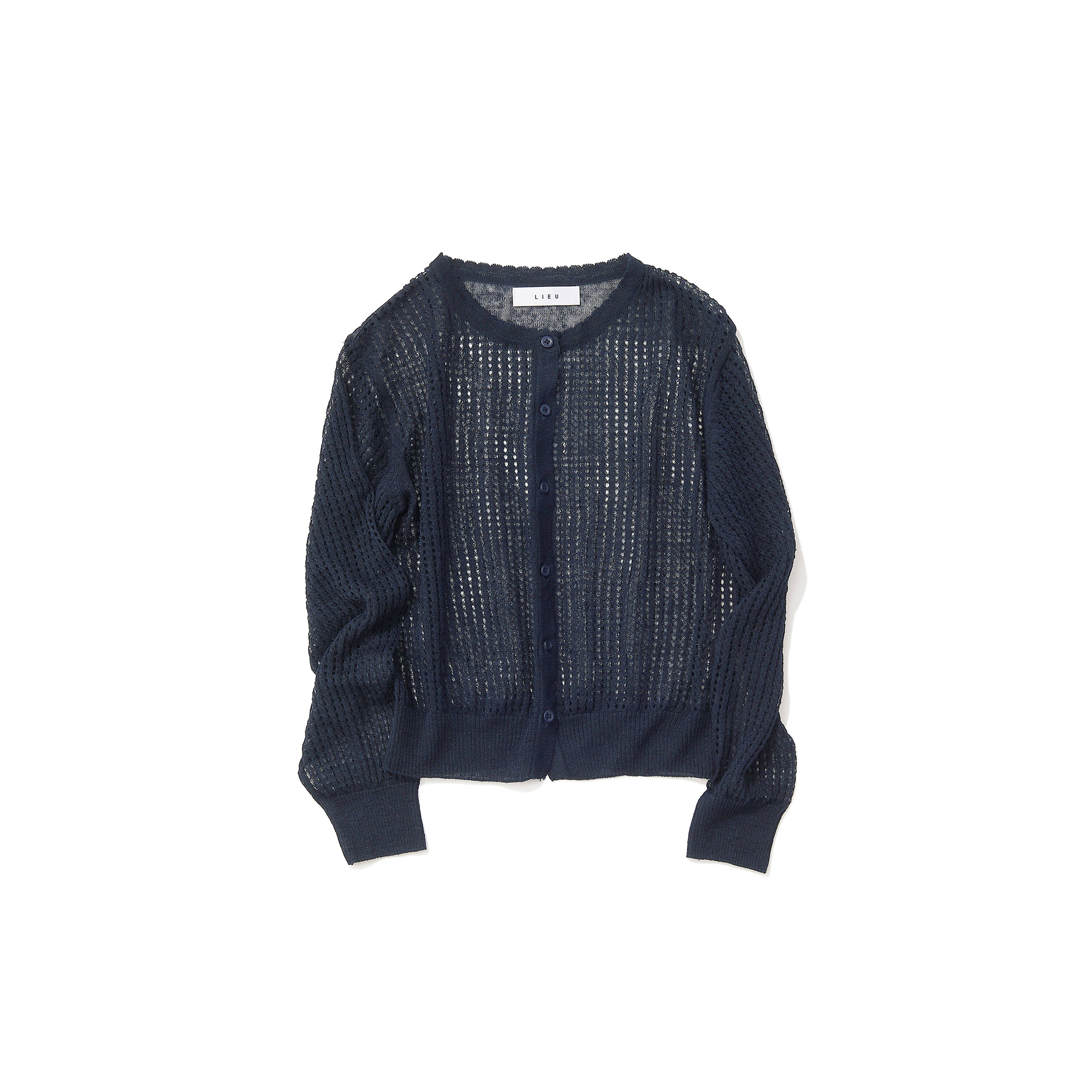 LIEU ルゥ ／メッシュニットカーディガン（navy)｜Cardigan｜Kyoko