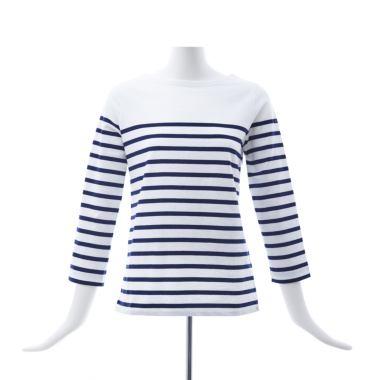 Le minor ルミノア/パネルボーダーTシャツ(Blanc / Marine)｜Tops 