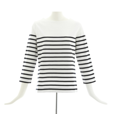 Le minor ルミノア/パネルボーダーTシャツ(Blanc / Noir)｜Tops
