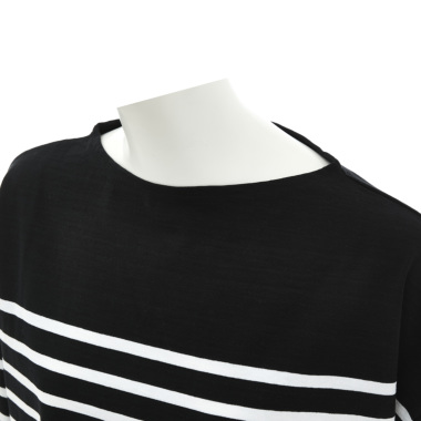 Le minor ルミノア/パネルボーダーTシャツ(Blanc / Noir)｜Tops