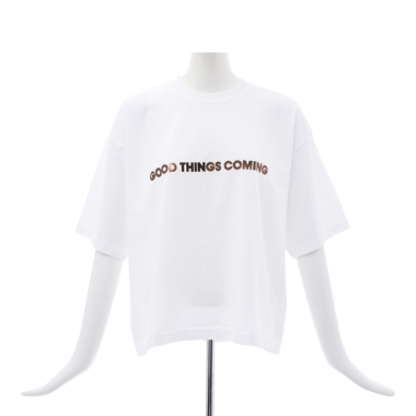 Bibmilk ビブミルク /箔プリントロゴTシャツ（white）｜Tops