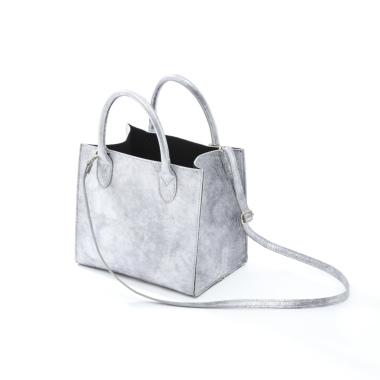 kk.クローゼット　M Rose シルバー ハンドバッグ M Roseエンメローズ／シャイニースクエアトート( argento)｜Bag｜Kyoko