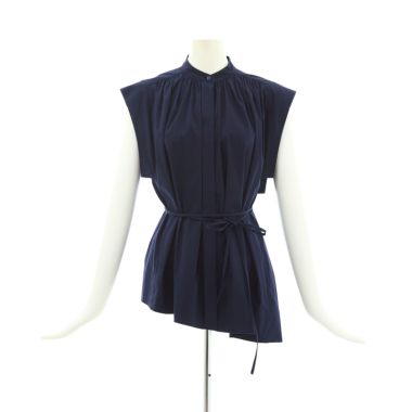 DES PRES デ・プレ／アシメヘムブラウス（NAVY)｜Tops｜Kyoko