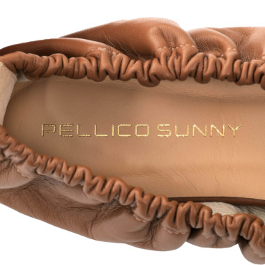 PELLICO SUNNY ペリーコサニー/シャーリングフラットシューズ（COGNAC