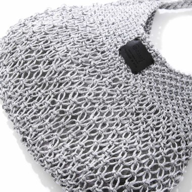 Swaraj スワラージ／手編みメタリックショルダーバッグ（silver)｜Bag