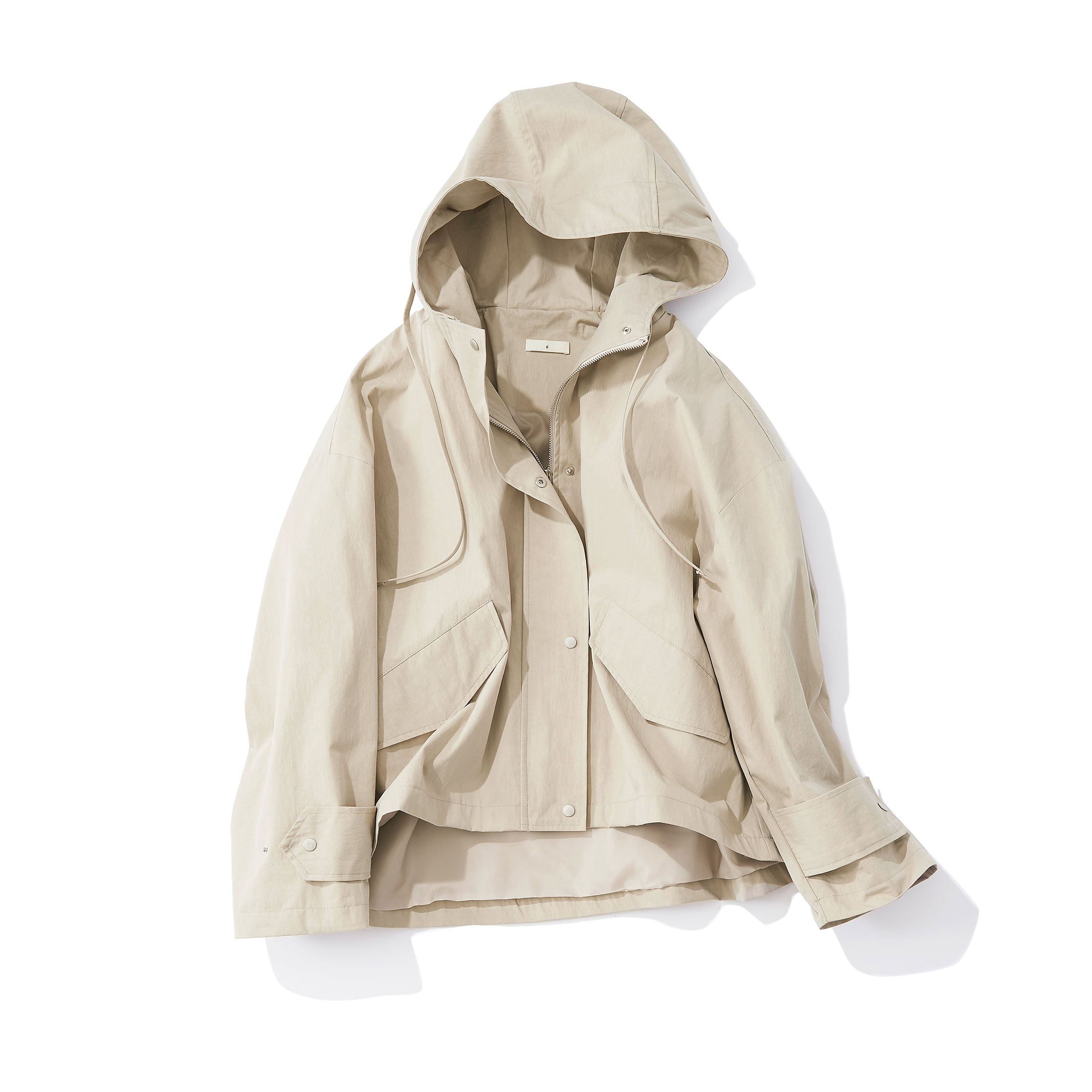 g ジィー /フーディー テントラインコート（beige)｜Outer｜Kyoko