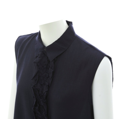 MACPHEEマカフィー/ノースリーブフリルシャツ（navy)｜Tops｜Kyoko 