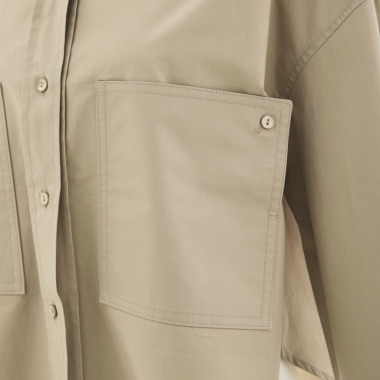 SOLソル/ クロップド コットンシャツ(camel beige)｜Tops｜Kyoko