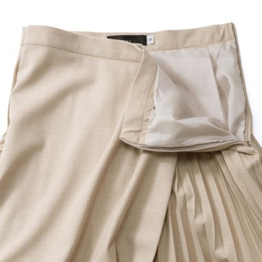 SOL ソル／ラッププリーツスカート（sand beige) ｜Skirt｜Kyoko