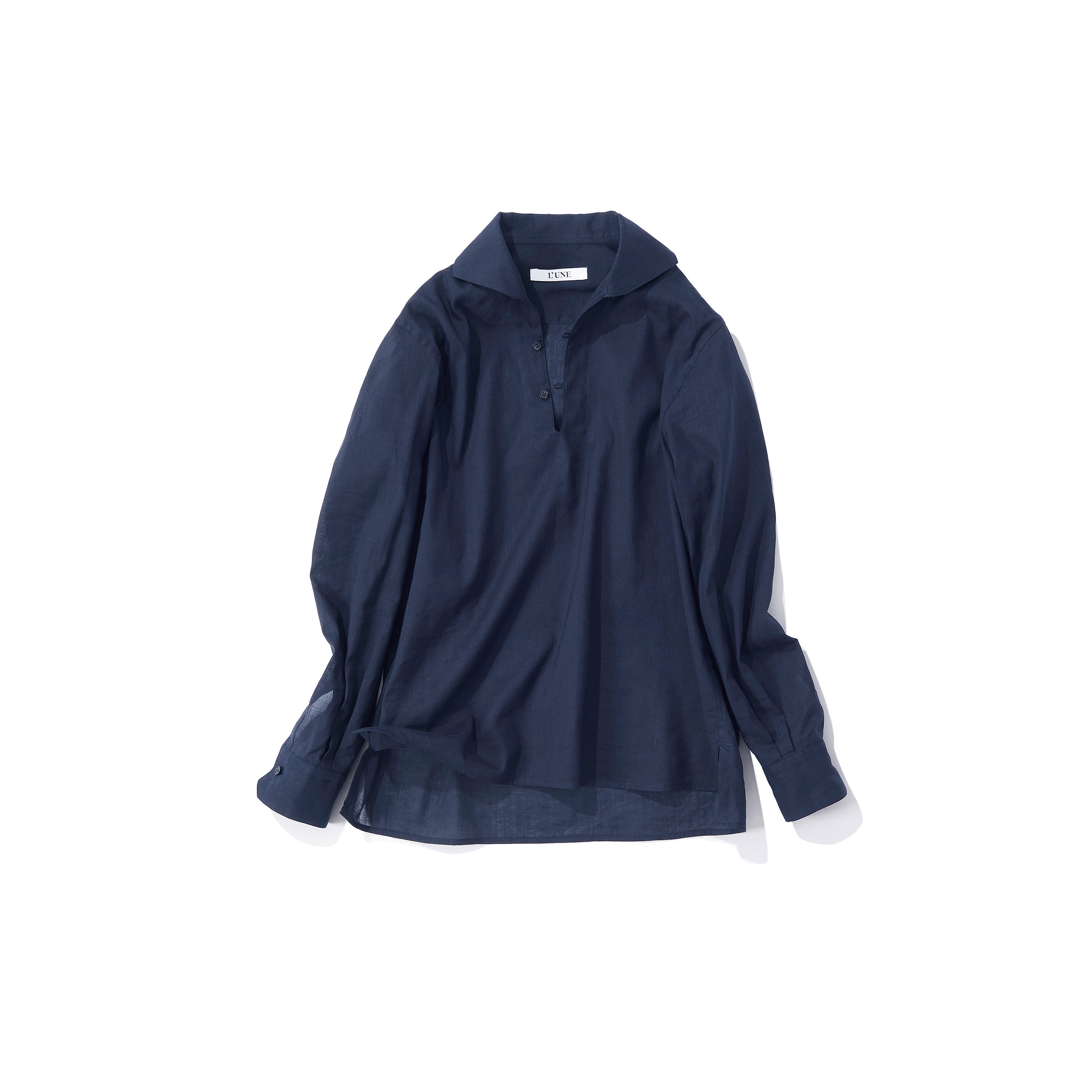 L'UNE リュンヌ／カプリシャツ（navy)｜Tops｜Kyoko Kikuchi's