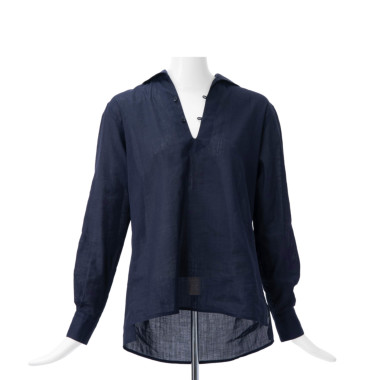 L'UNE リュンヌ／カプリシャツ（navy)｜Tops｜Kyoko Kikuchi's Closet