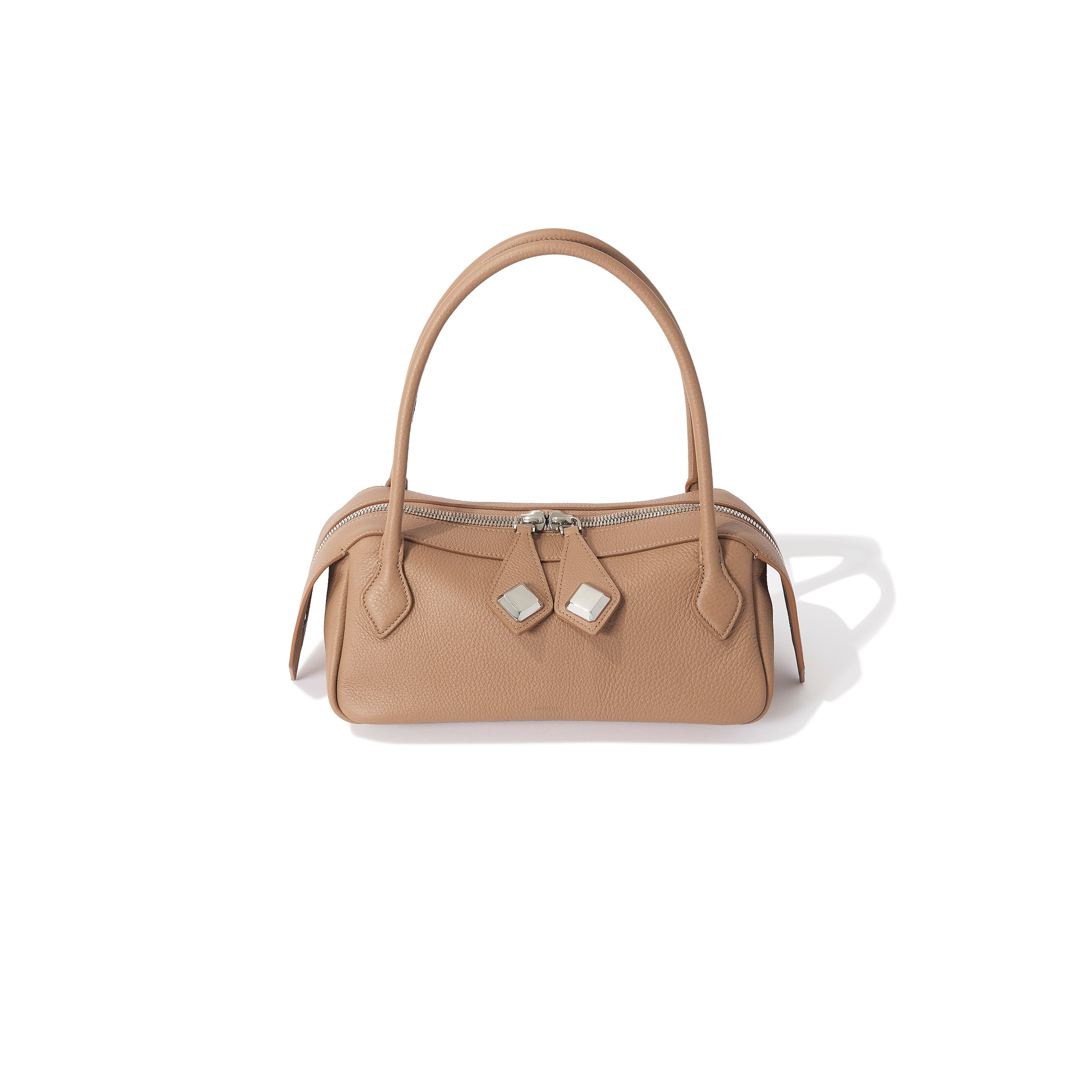 MINOBOSSI ミノボッシ／ANNAカーフレザーボストンバッグ（camel beige